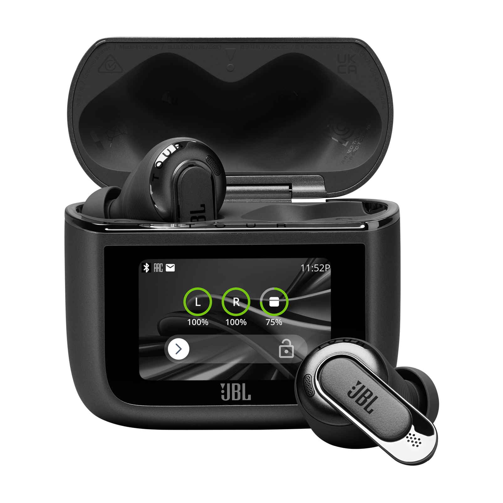 【美品】JBL Tour Pro 3【ケースのみ】　<No.1213> JBL TOUR3 充電ケース 黒 動作確認済 ケースのみ JBL Tour Pro 3